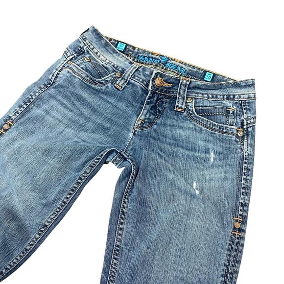 Vtg Y2K 2000s Sang Real Low Rise Grunge Bootcut Denim Jeans - Picture 3 of 8